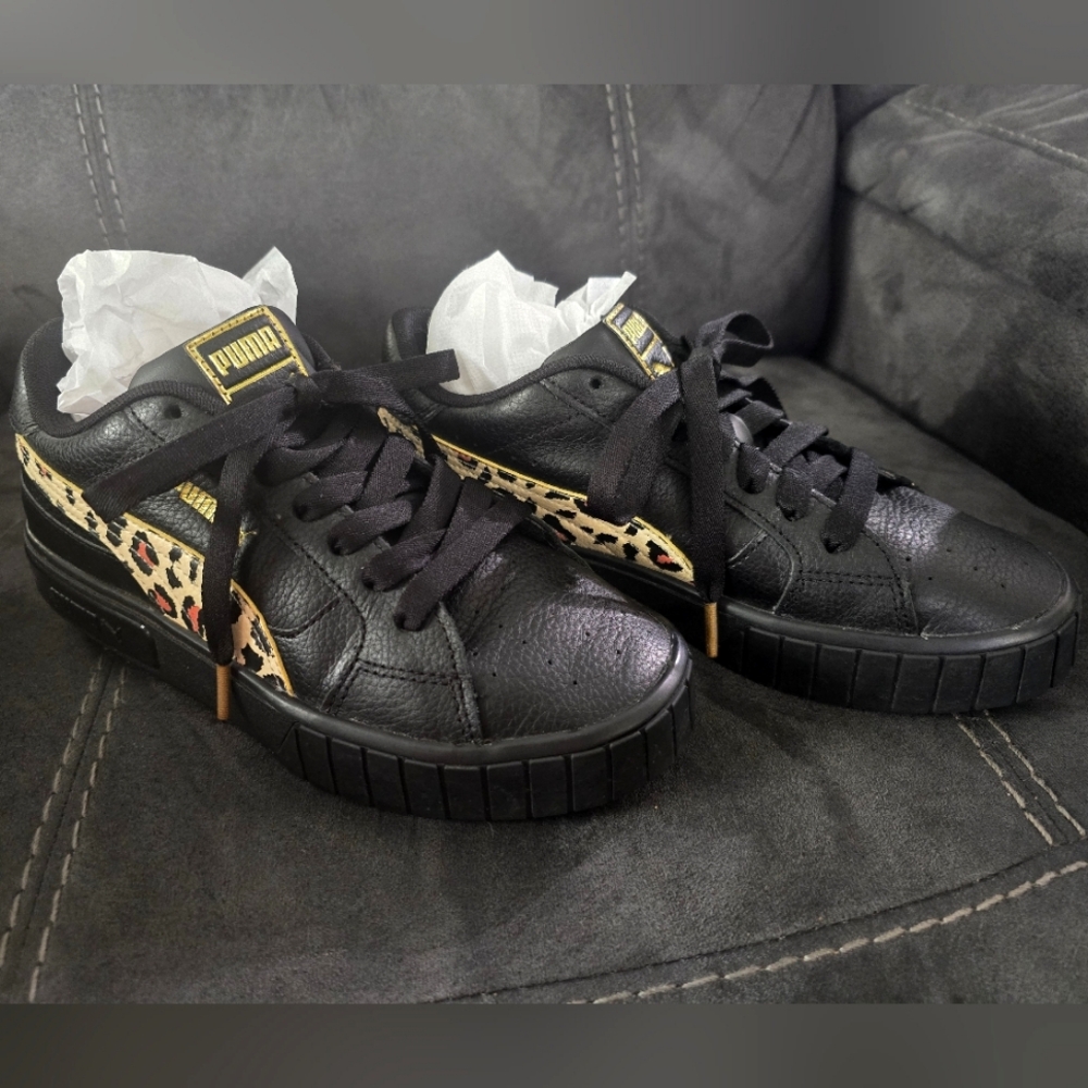 Puma Cali Star Leopard Black shoes size 7